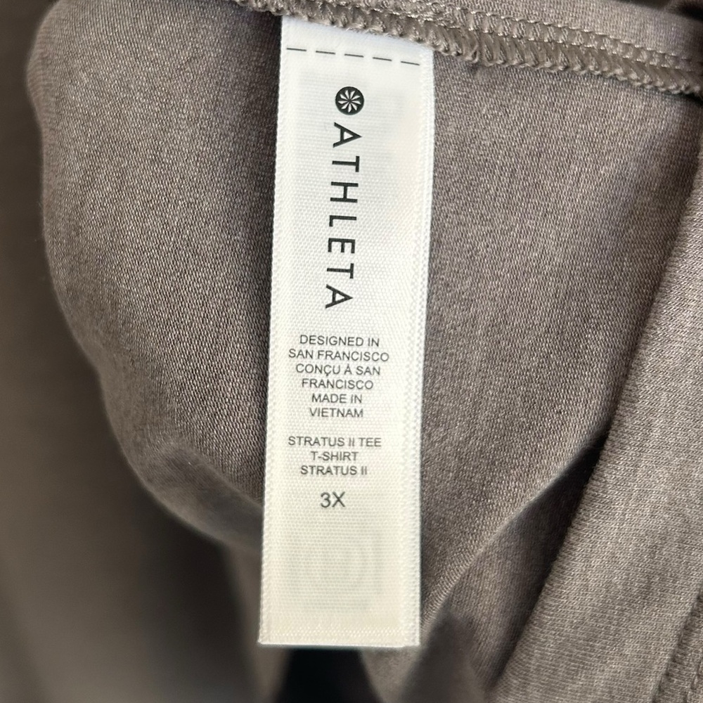 Athleta Stratus II Tee T Shirt Womens V-Neck 3X Gray Short Sleeve - Picture 7 of 10